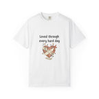 Grace in Progress Christian T-Shirt — Loved Through Every Hard Day — Faith & Mental Health Tee | Bandaged Heart Vintage Illustration