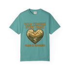 Gold Through Every Crack | Kintsugi Heart Vintage Faith Tee | Grace In Progress | Healing Grief Recovery Shirt | Christian Mental Health Apparel