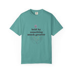 Grace in Progress Christian T-Shirt — Held by Something Much Greater — Vintage Hands & Wildflower Faith Tee | Prayer & Healing Shirt for Women