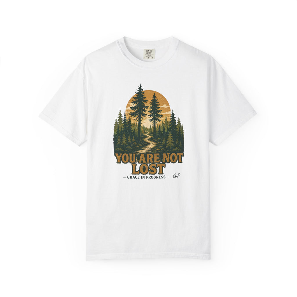 You Are Not Lost Vintage Forest T-Shirt | Faith Outdoor Apparel | Healing Encouragement Shirt | Pine Tree Screen Print | Grace In Progress