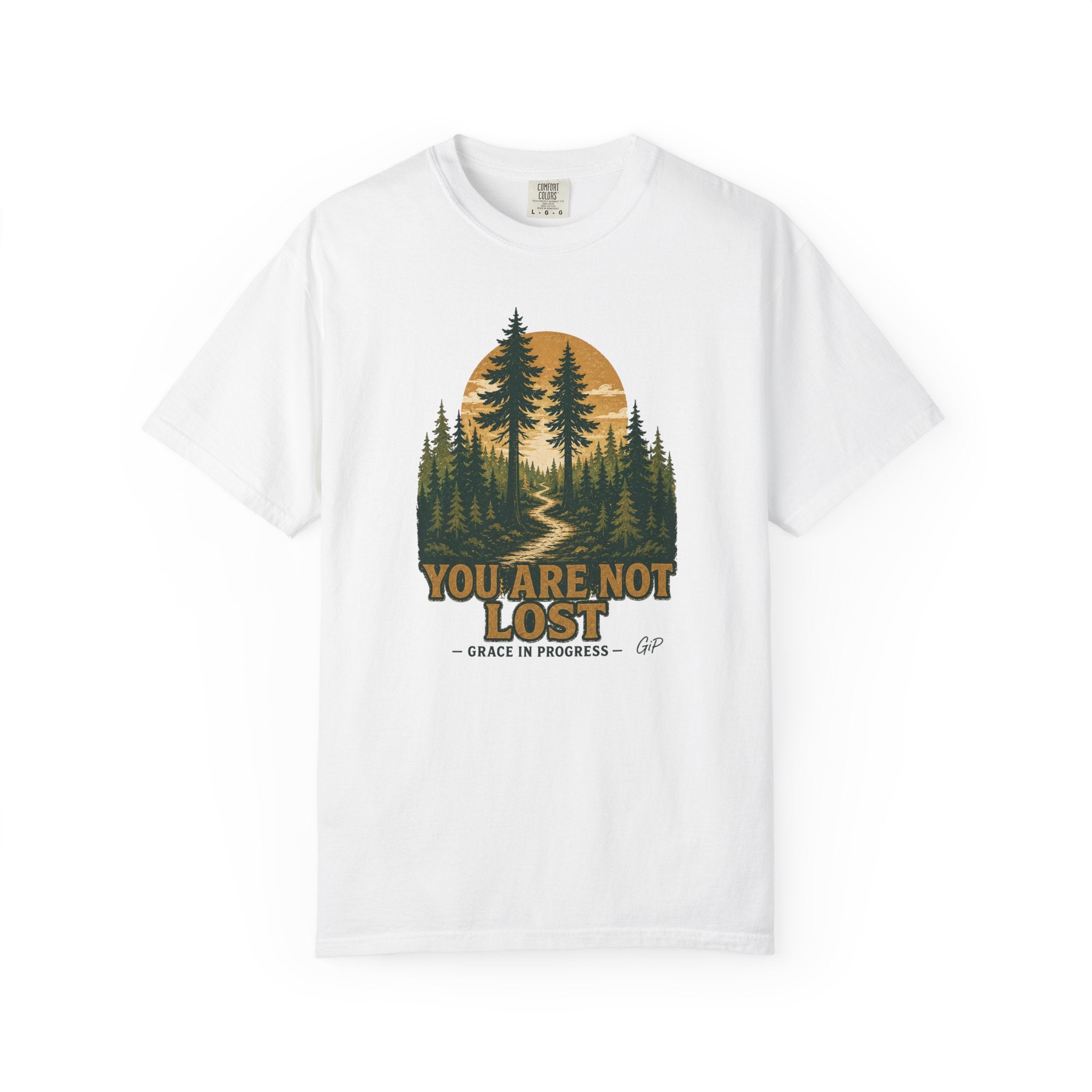 You Are Not Lost Vintage Forest T-Shirt | Faith Outdoor Apparel | Healing Encouragement Shirt | Pine Tree Screen Print | Grace In Progress