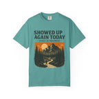 Showed Up Again Today Vintage Mountain T-Shirt | Faith Outdoor Apparel | Hiking Tee | Grace In Progress | Mental Health Encouragement Gift