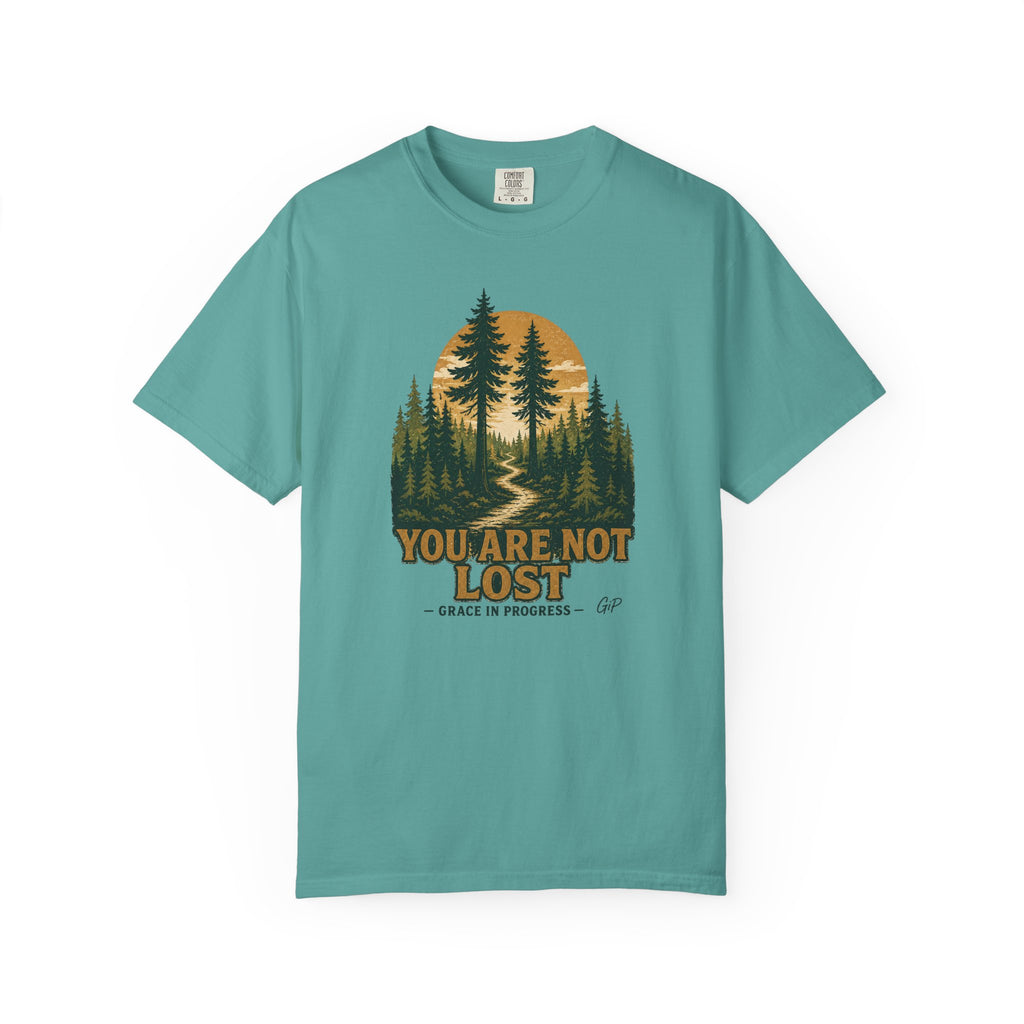 You Are Not Lost Vintage Forest T-Shirt | Faith Outdoor Apparel | Healing Encouragement Shirt | Pine Tree Screen Print | Grace In Progress