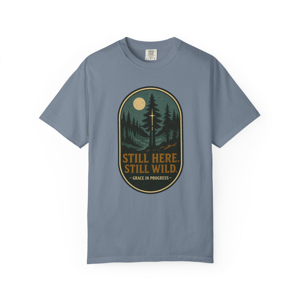 Still Standing After All | Vintage Outdoor Faith T-Shirt | Grace In Progress | Christian Nature Apparel | Grief Recovery Resilience Tee