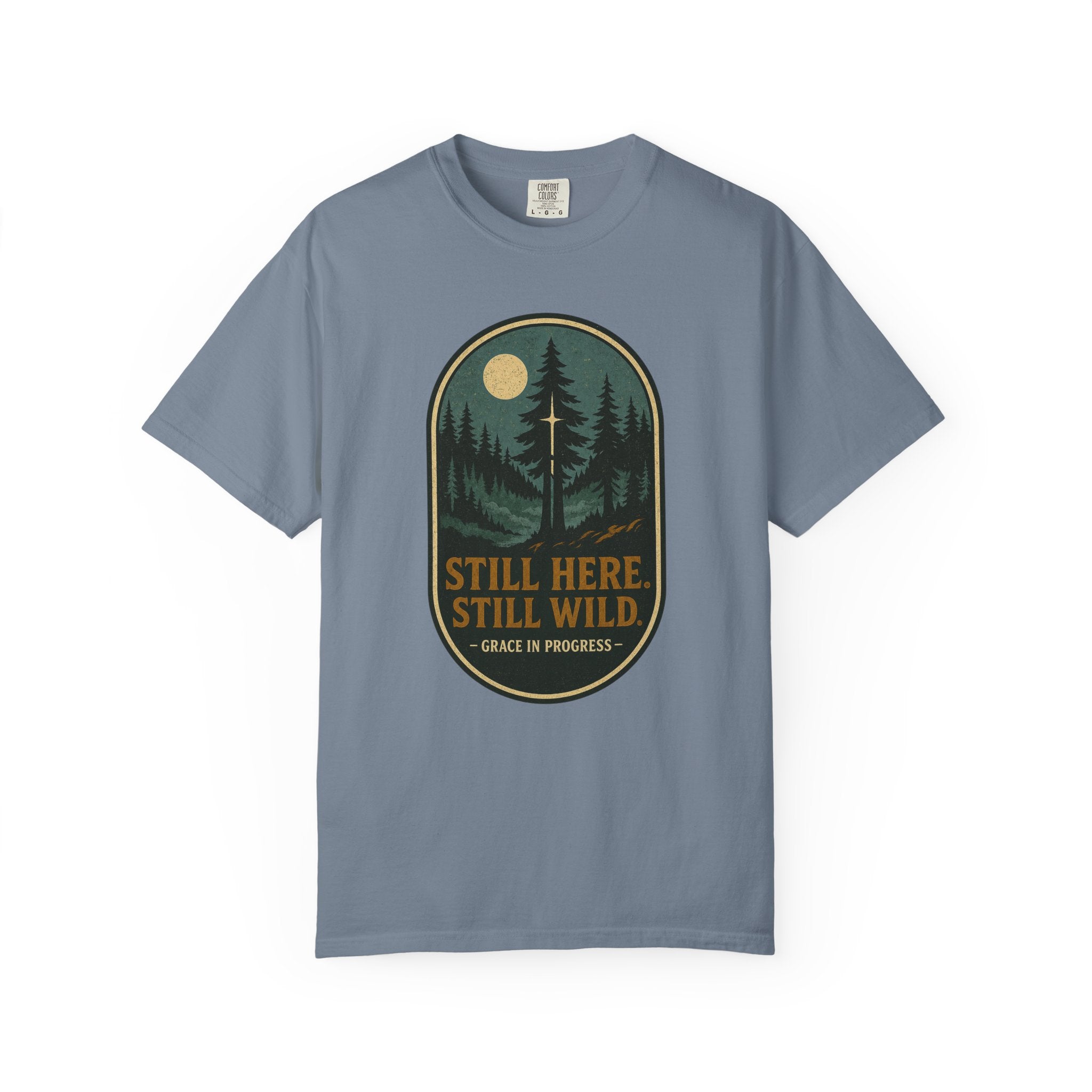 Still Standing After All | Vintage Outdoor Faith T-Shirt | Grace In Progress | Christian Nature Apparel | Grief Recovery Resilience Tee