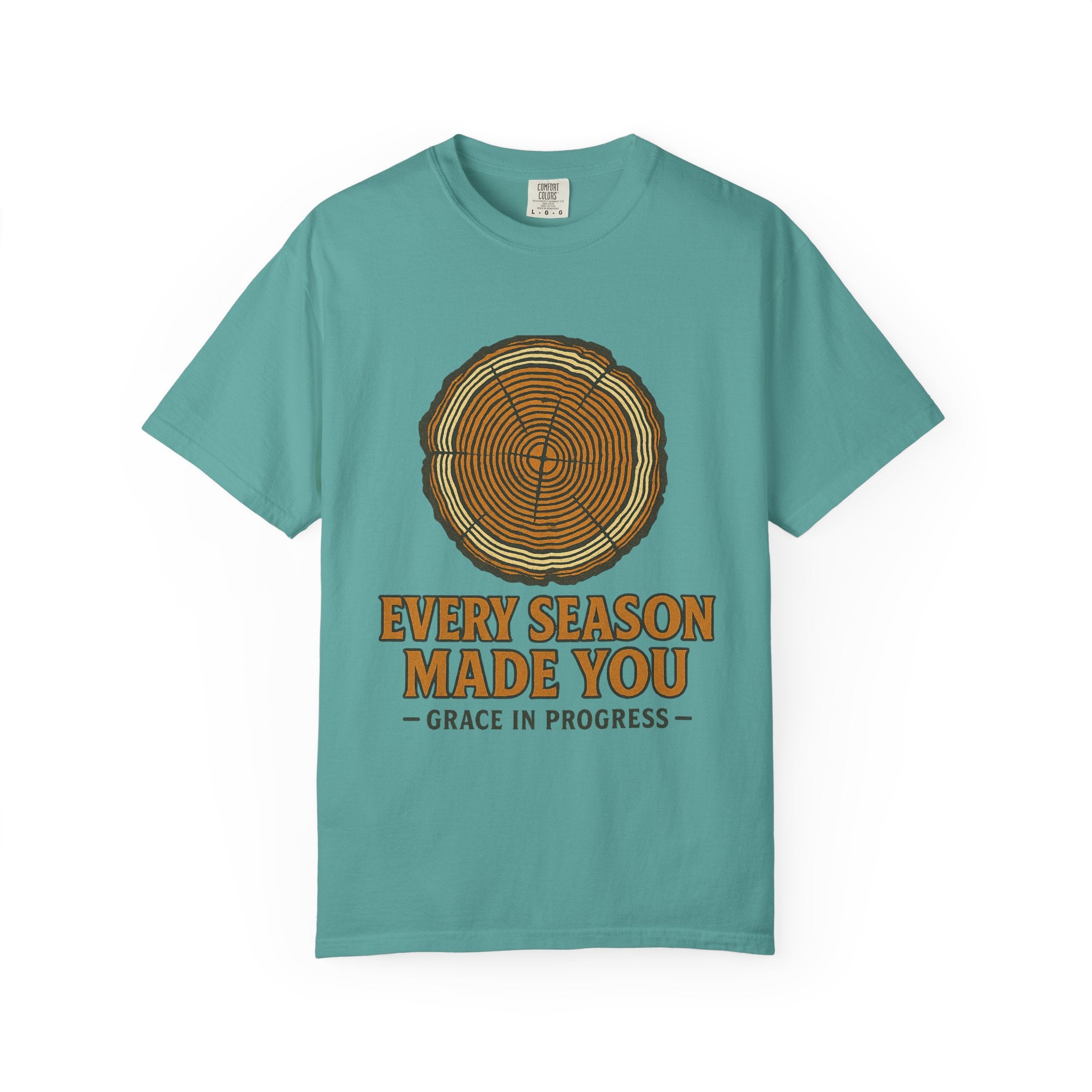 Every Season Made You Vintage Tree Ring Faith T-Shirt | Grace In Progress | Recovery Resilience Apparel