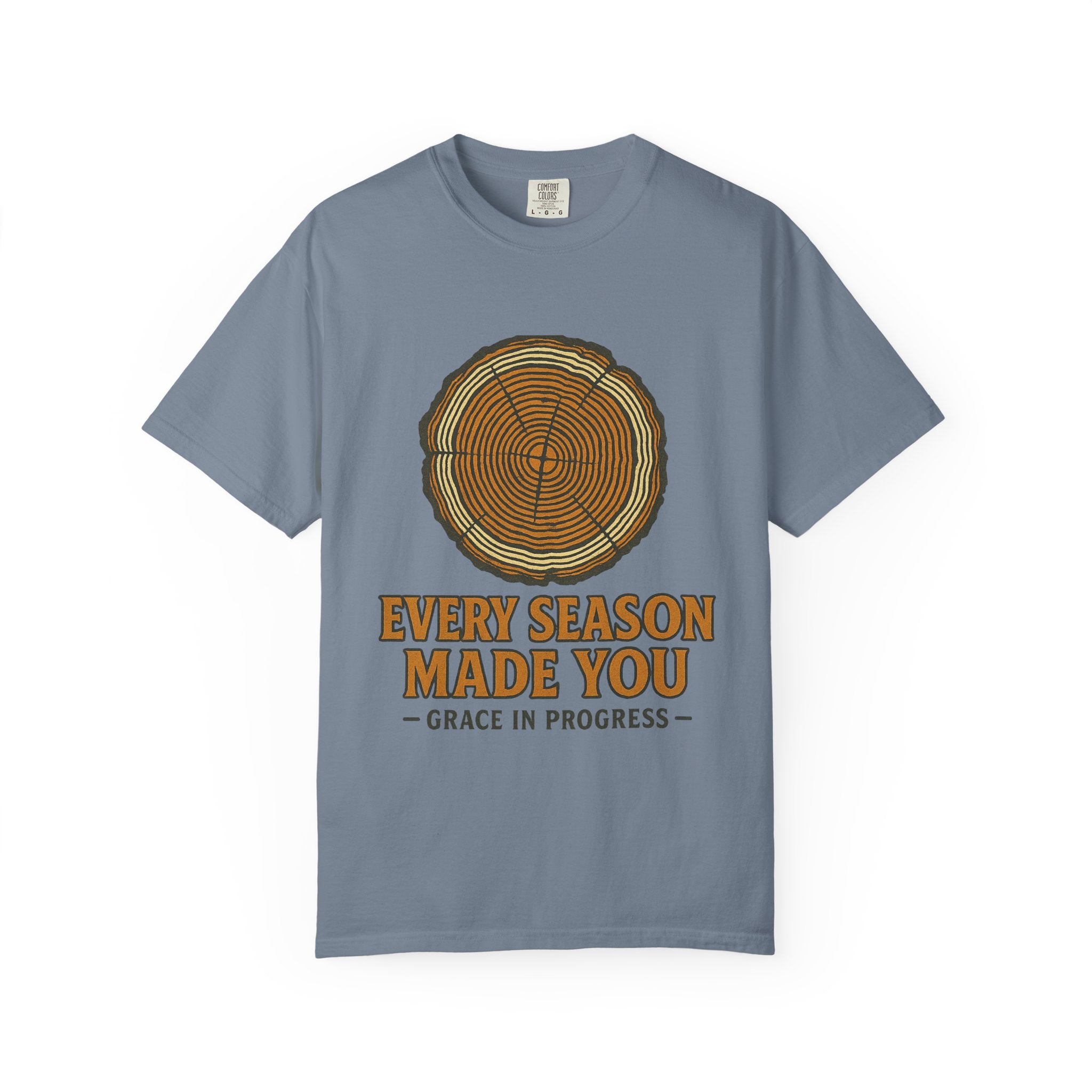 Every Season Made You Vintage Tree Ring Faith T-Shirt | Grace In Progress | Recovery Resilience Apparel