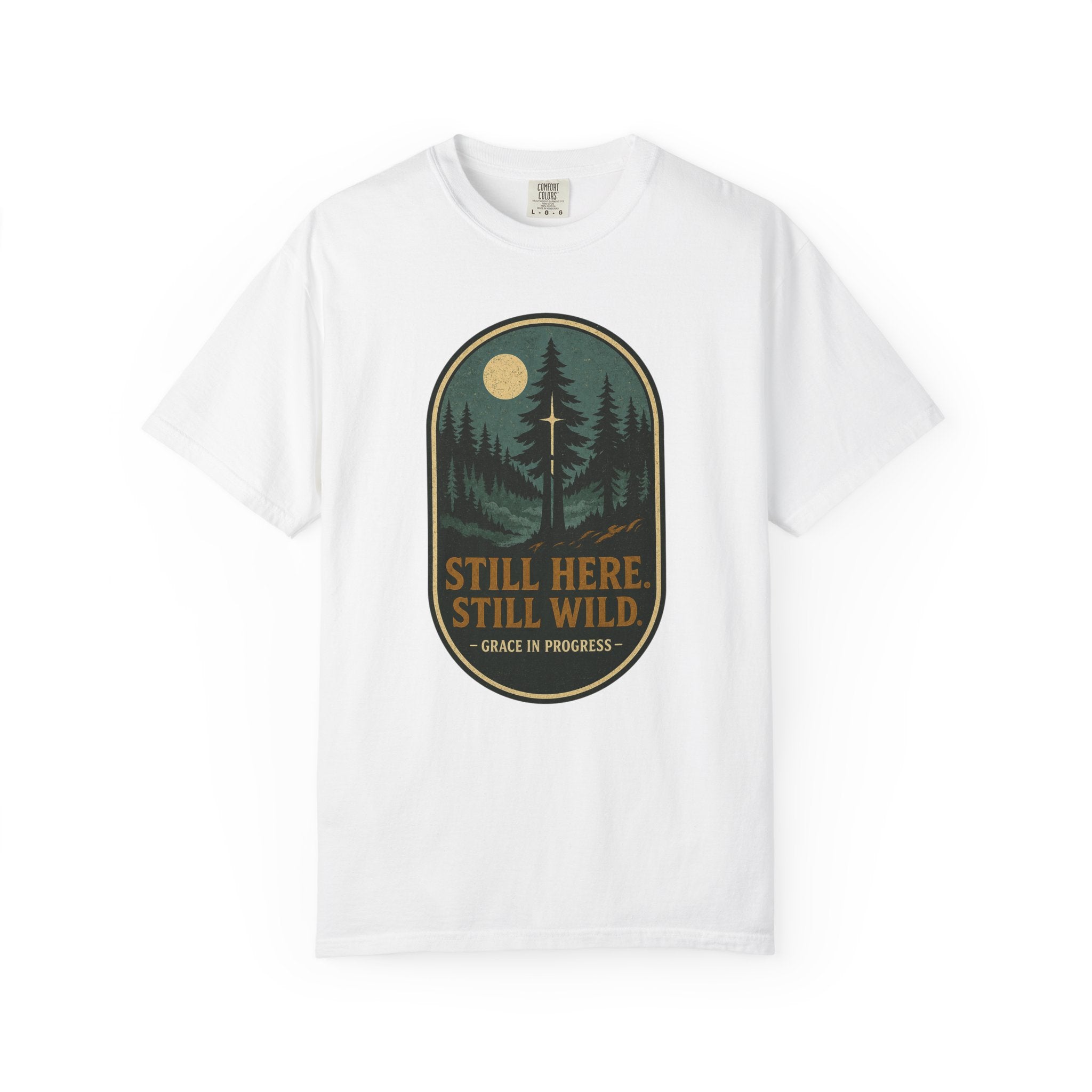 Still Standing After All | Vintage Outdoor Faith T-Shirt | Grace In Progress | Christian Nature Apparel | Grief Recovery Resilience Tee