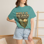 Whole In The Cracks Kintsugi Heart Landscape T-Shirt | Faith Healing Apparel | Recovery Gift | Vintage Screen Print Tee | Grace In Progress