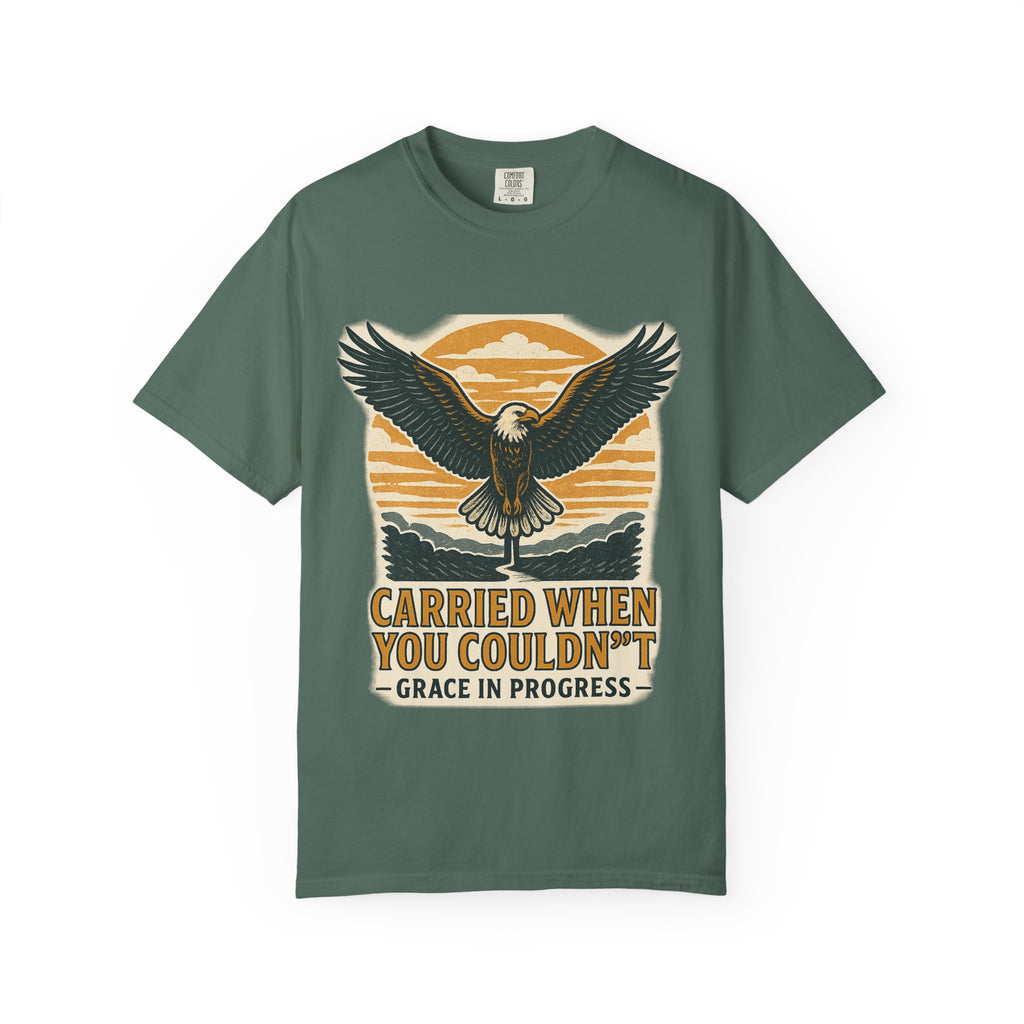 Carried When You Couldn't Vintage Eagle Faith T-Shirt | Grace In Progress | Burnout Caregiver Hope Apparel