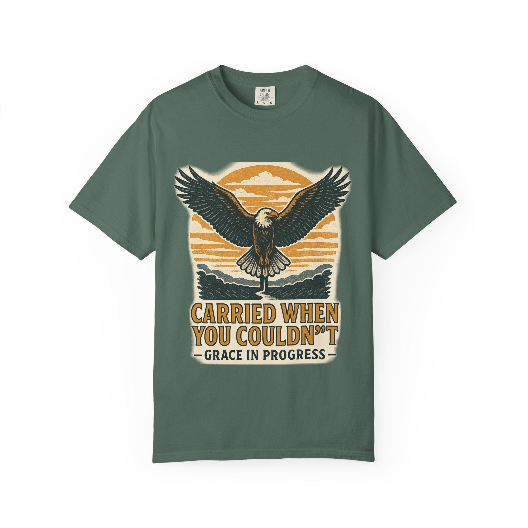 Carried When You Couldn't Vintage Eagle Faith T-Shirt | Grace In Progress | Burnout Caregiver Hope Apparel