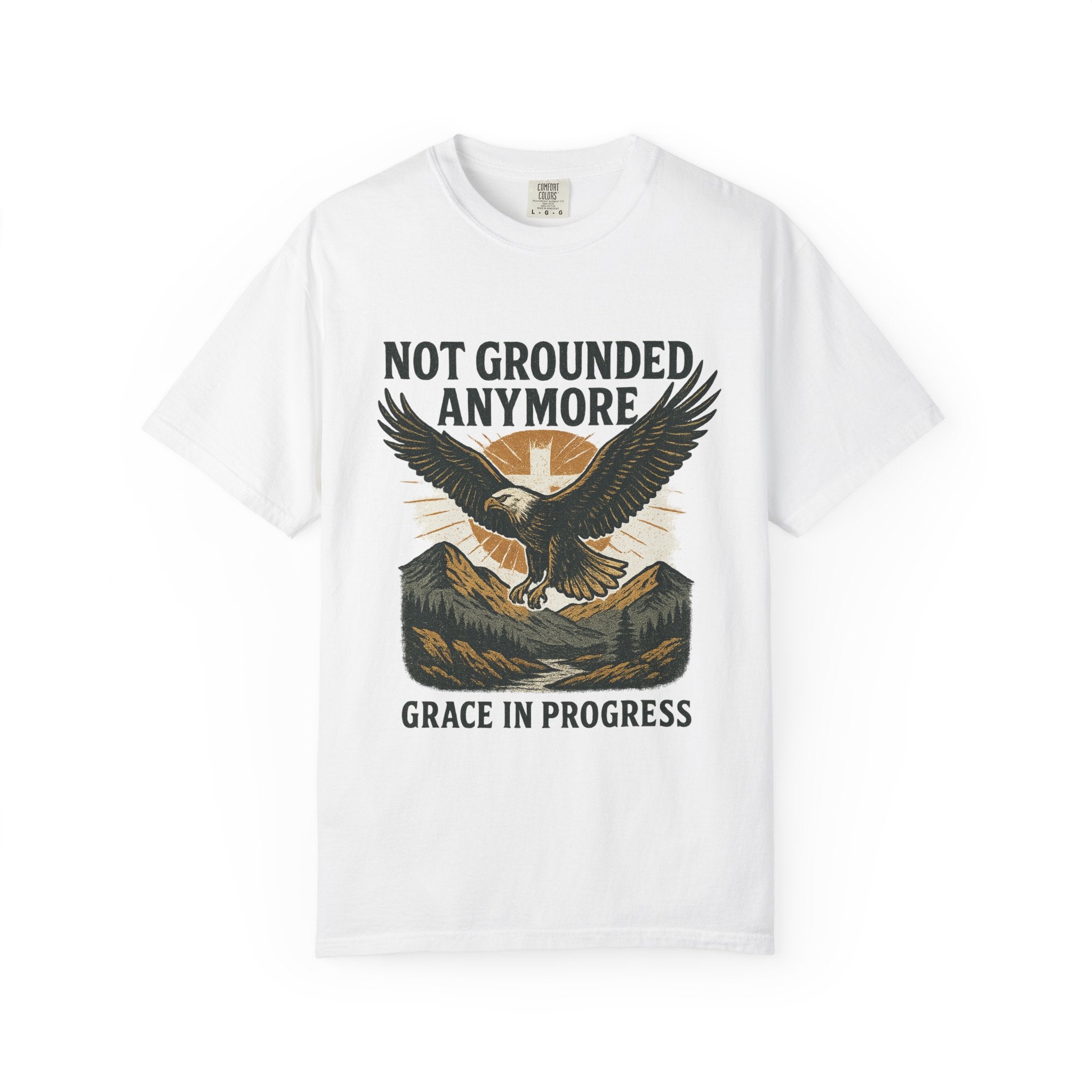 Not Grounded Anymore Vintage Eagle T-Shirt | Faith Outdoor Apparel | Soaring Eagle Tee | Grace In Progress | Recovery & Hope Gift
